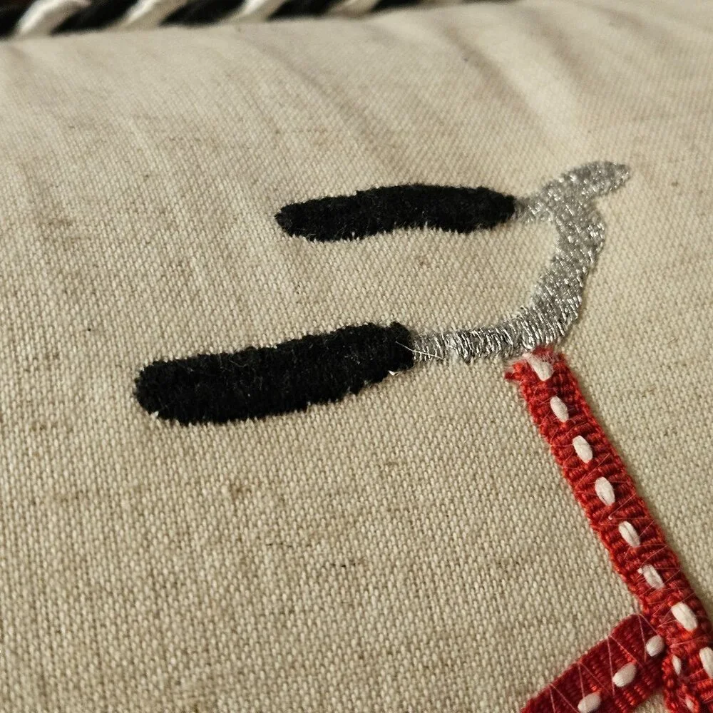 RARE MACKENZIE CHILDS BICYCLE LOVE COURTLY CHECK COTTON THROW ACCENT PILLOW